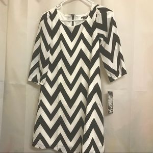 Sequin Hearts size 14 black & white chevron dress